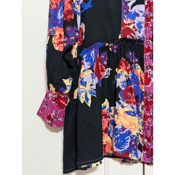 Free People Brunch a Bunch Floral Tunic/Blouse S - Picture 4 of 6